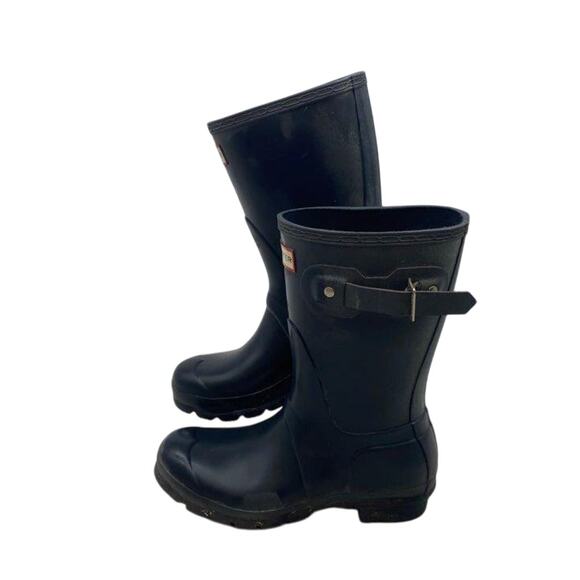Hunter Short Black Rain Boots Unisex Size 6/7 - Picture 1 of 6
